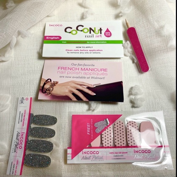 ✨💝2/$10💝✨ Incoco Glitter and Pink Polka Dot Nail Art Set Like A Charm Coquette - Picture 4 of 5